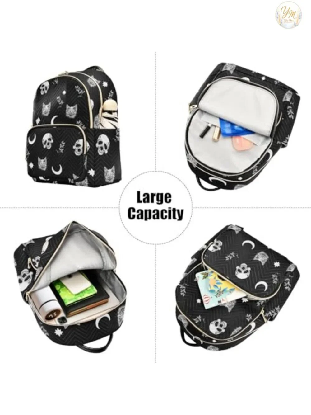Women Fashion Backpack Purse Gothic Rucksack Water Resistant